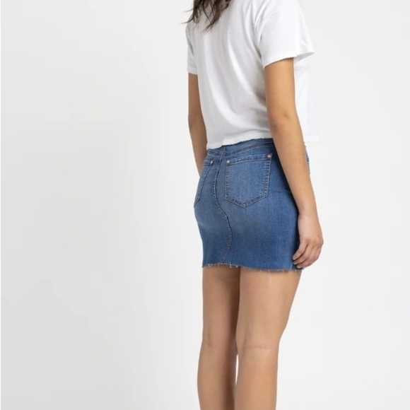 Celebrity Pink Blue Denim Mini Skirt - Picture 2 of 8